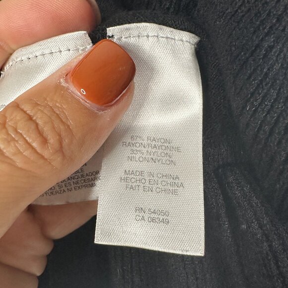 2/$30 Jones New York Knit Bolero Ruffle Cropped Cardigan Black Medium #BAG5 - Picture 6 of 7